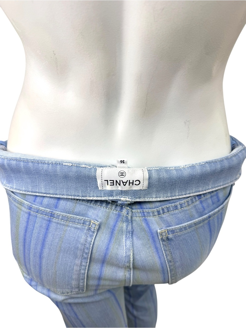 Chanel Spring 2006 Striped Denim Jeans FR 36 - Picture 7 of 9
